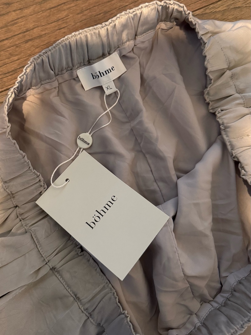 bohme Taupe Satin Wide-Leg Pants - Picture 6 of 7